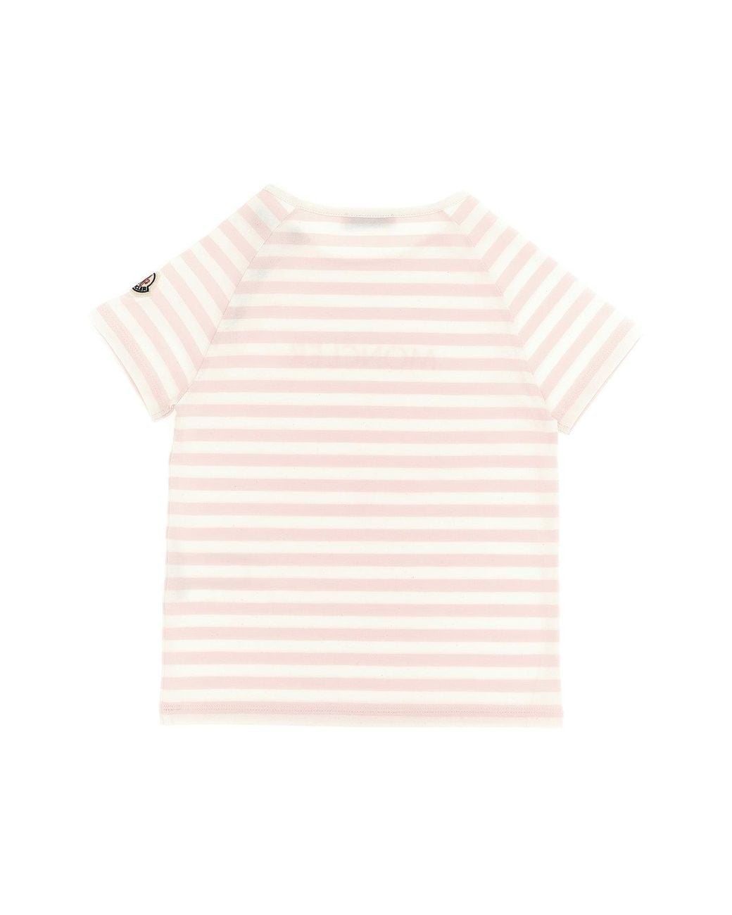 Moncler Pink 'Striped Logo' T-Shirt
