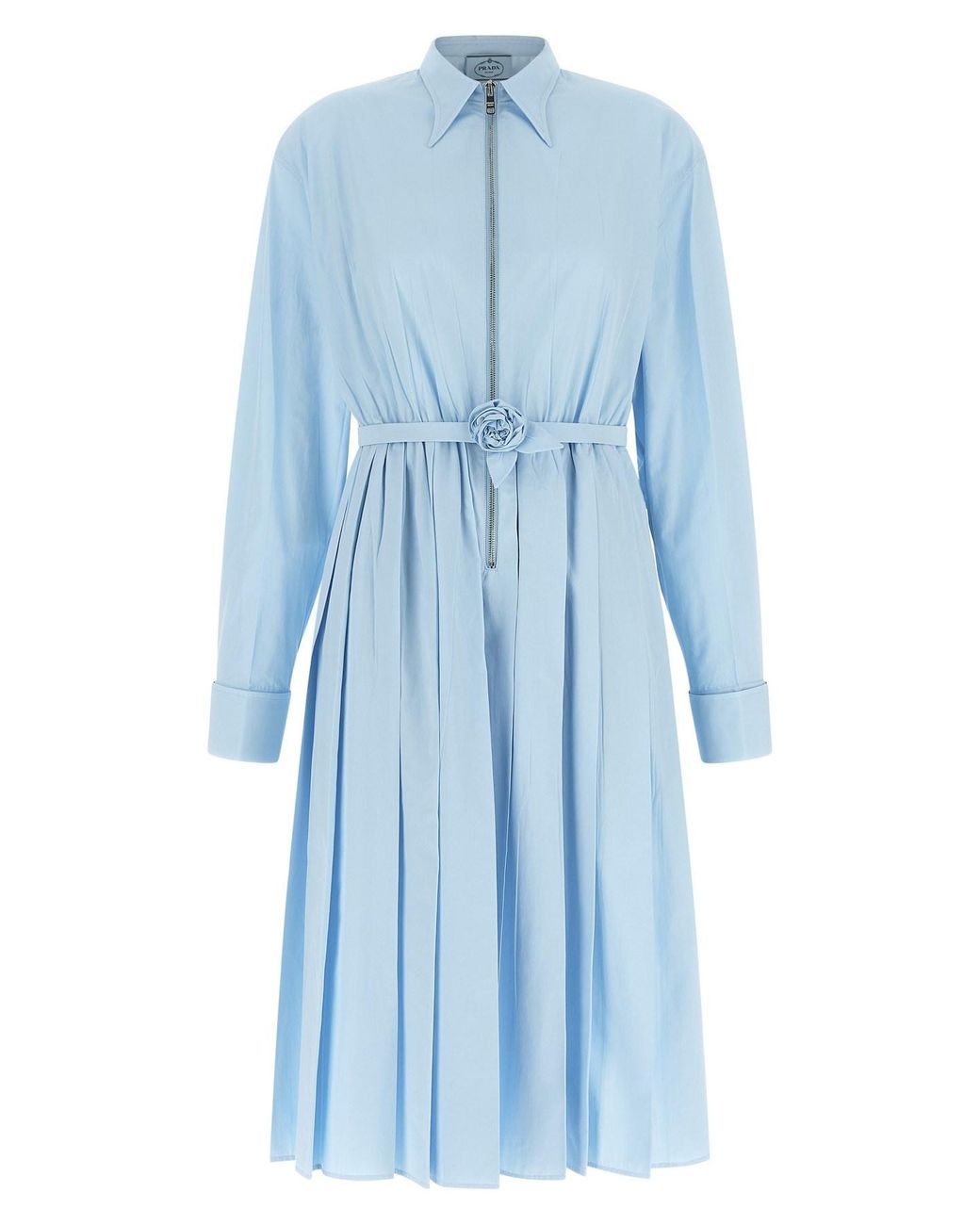 Prada Blue Poplin Shirt Dress