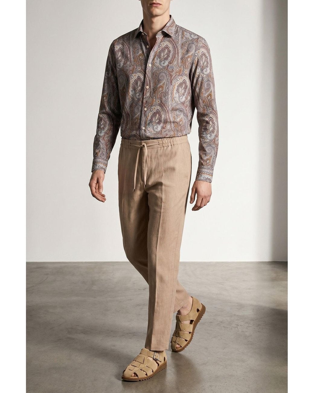 Etro Multicolor Printed Shirt With Pegaso Embroidery for men