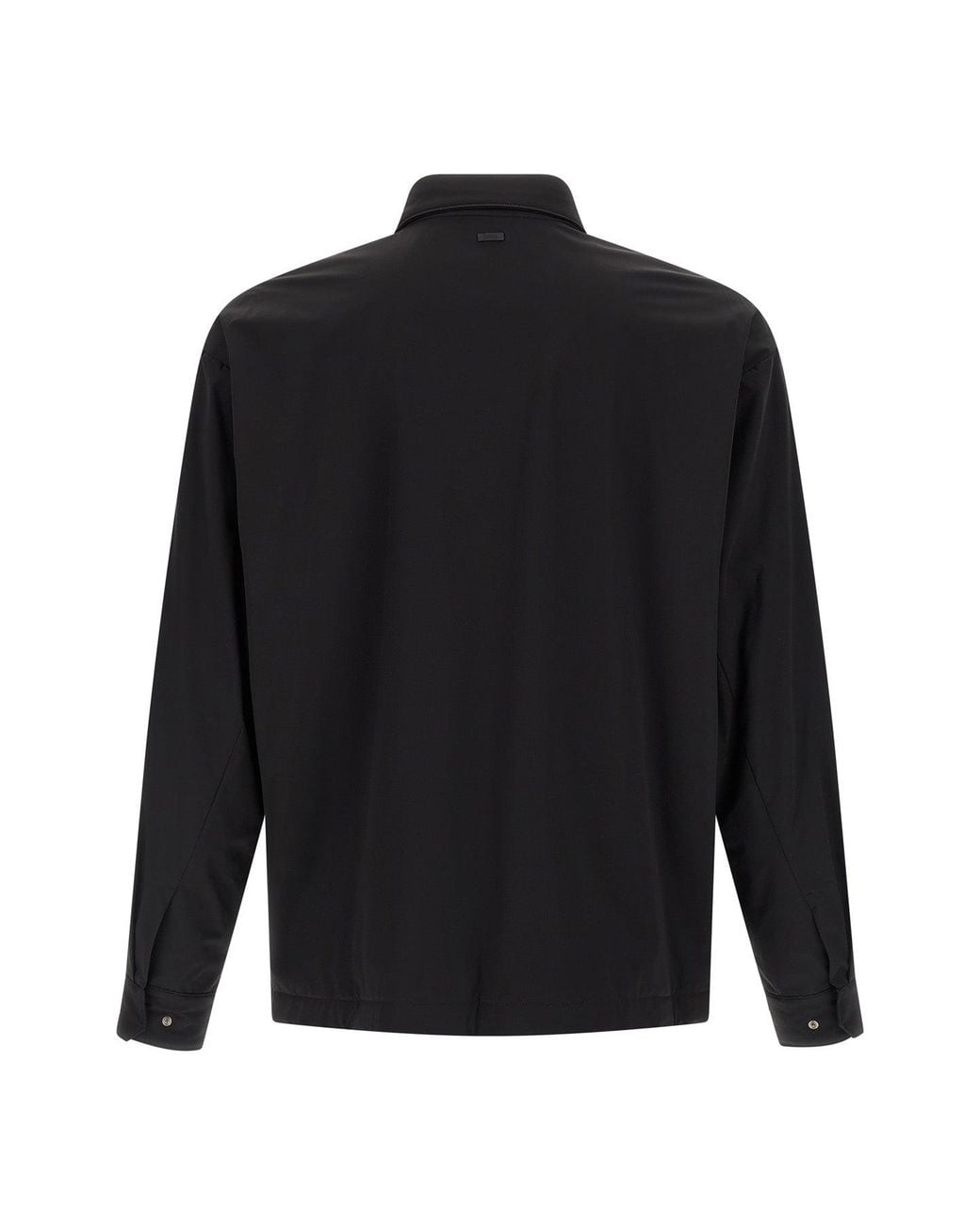 Herno Black Overshirt With Patch Pocket for men