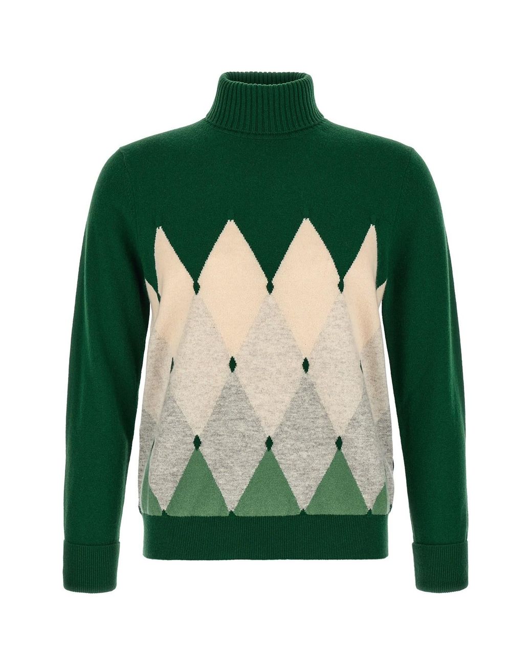 Ballantyne Green 'classic Diamond' Intarsia Turtleneck Sweater for men