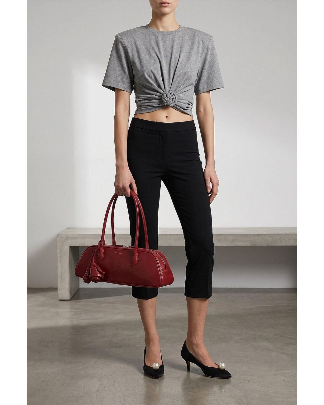 Magda Butrym Red 'Brigitte Trapeze' Handbag