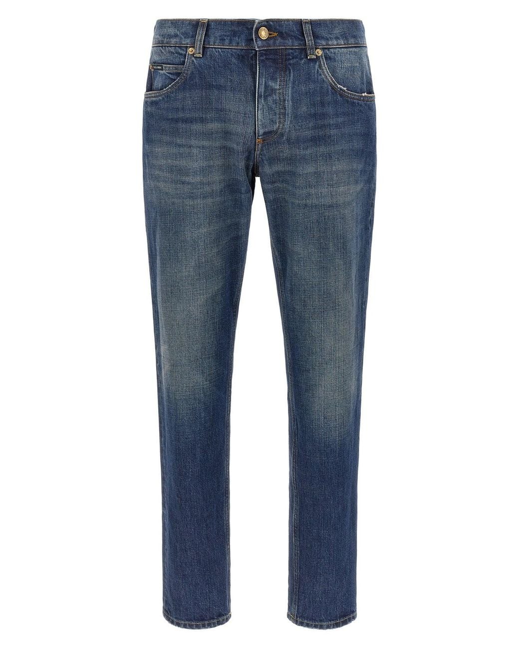 Dolce & Gabbana Blue Jeans With Metal Logo Plaque for men