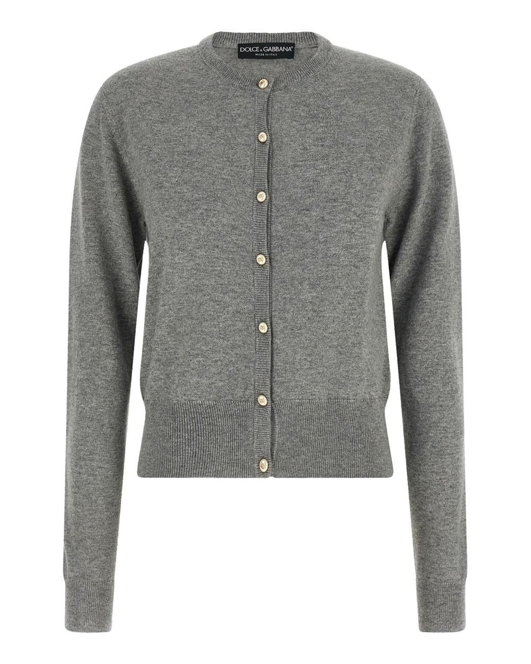 Dolce & Gabbana Gray Logo Buttons Cardigan