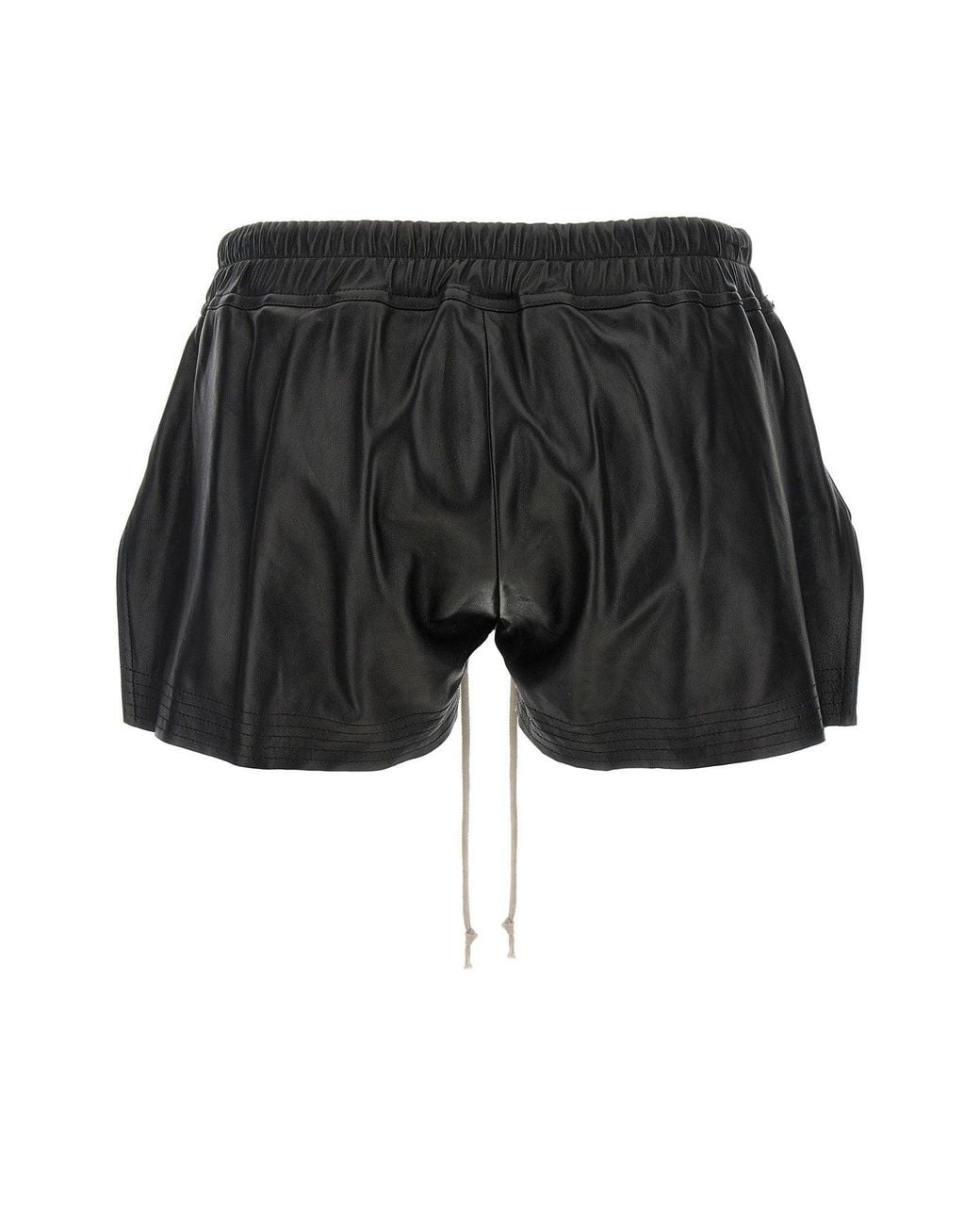 Rick Owens Black Shorts With Layered Hem