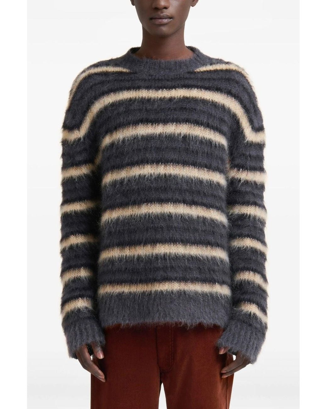 Marni Black Striped Sweater for men
