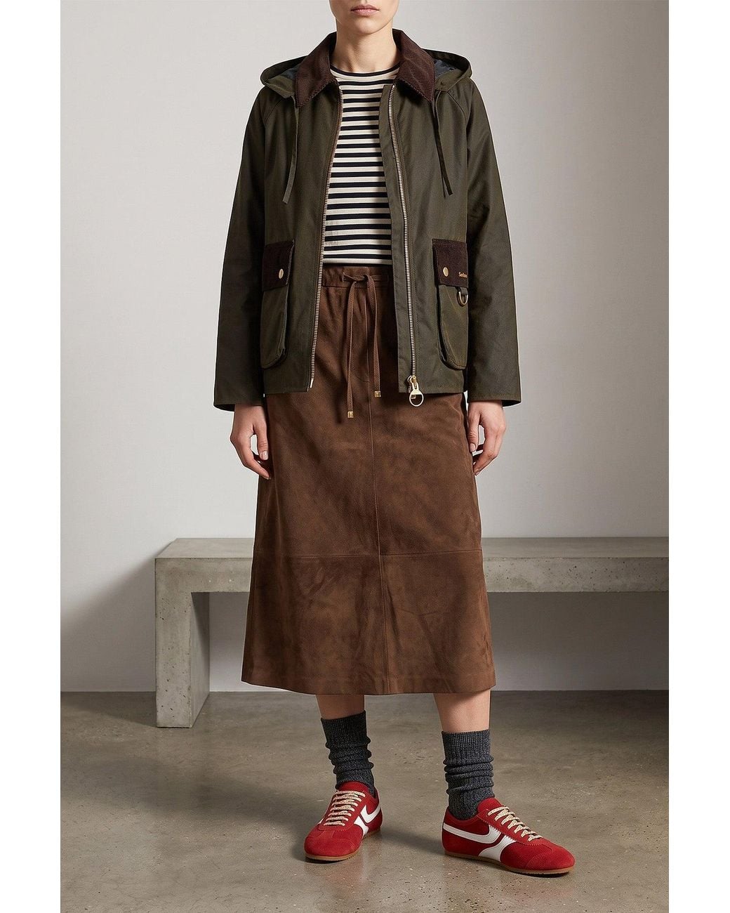 Dries Van Noten Red Suede Sneakers With Pinking Details