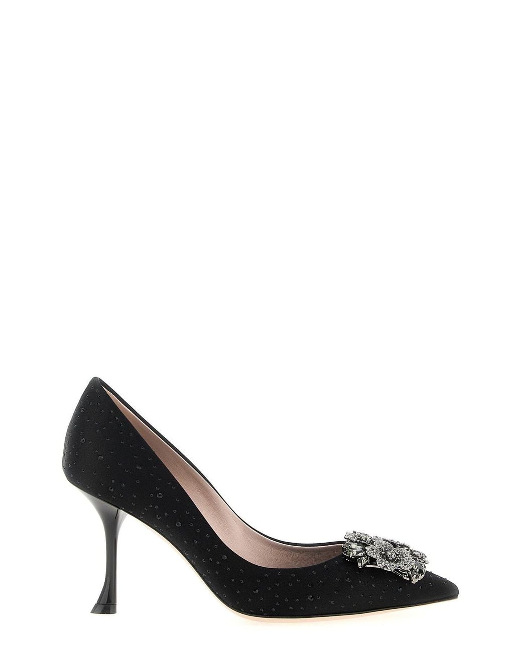 Roger Vivier Black 'Rv Bouquet Strass Hotfix 85' Pumps