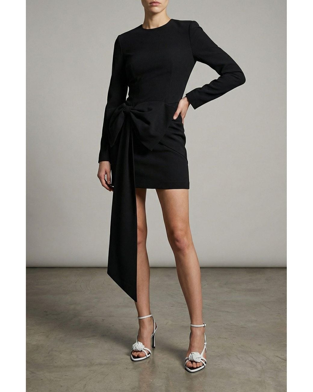 ROTATE BIRGER CHRISTENSEN Black 'Maxi Bow' Mini Dress