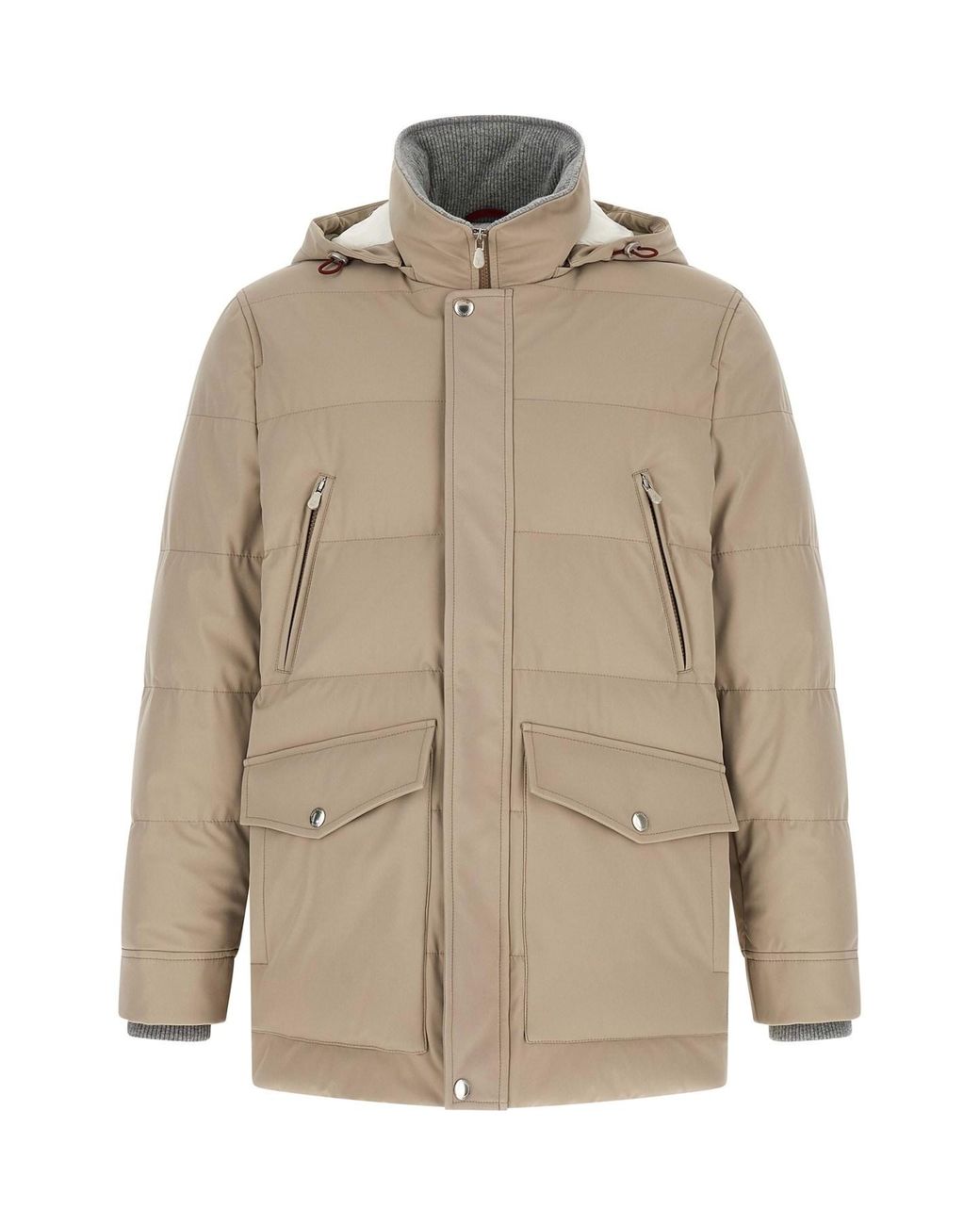 Brunello Cucinelli Natural Quilted Parka for men