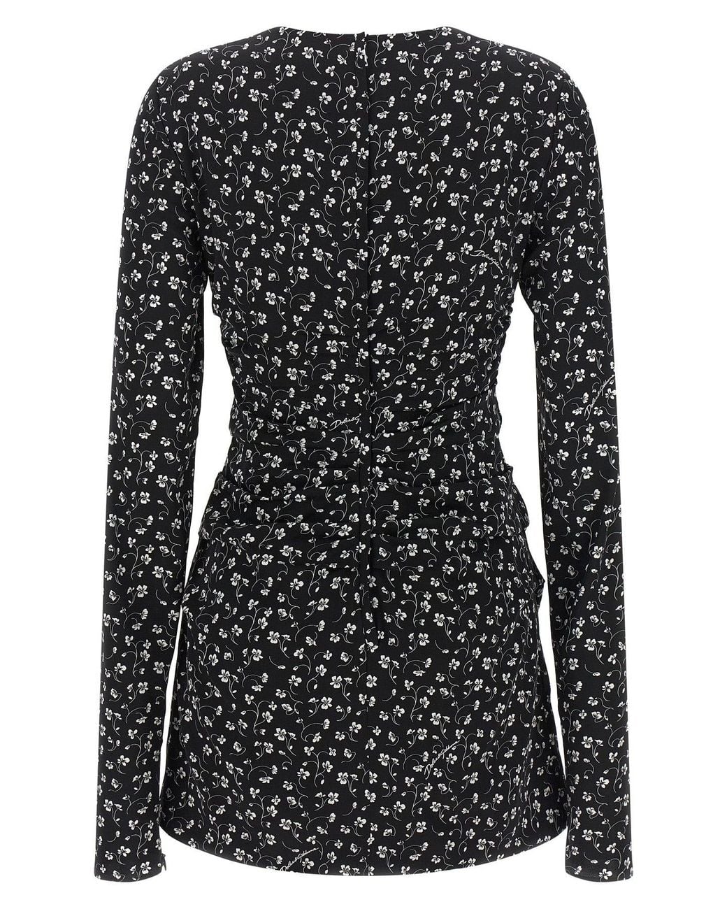 Dolce & Gabbana Black Floral Print Stretch Silk Mini Dress