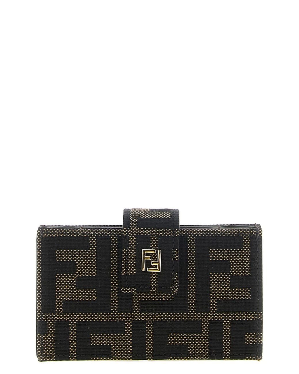 Fendi Black Ff Jacquard Cardholder