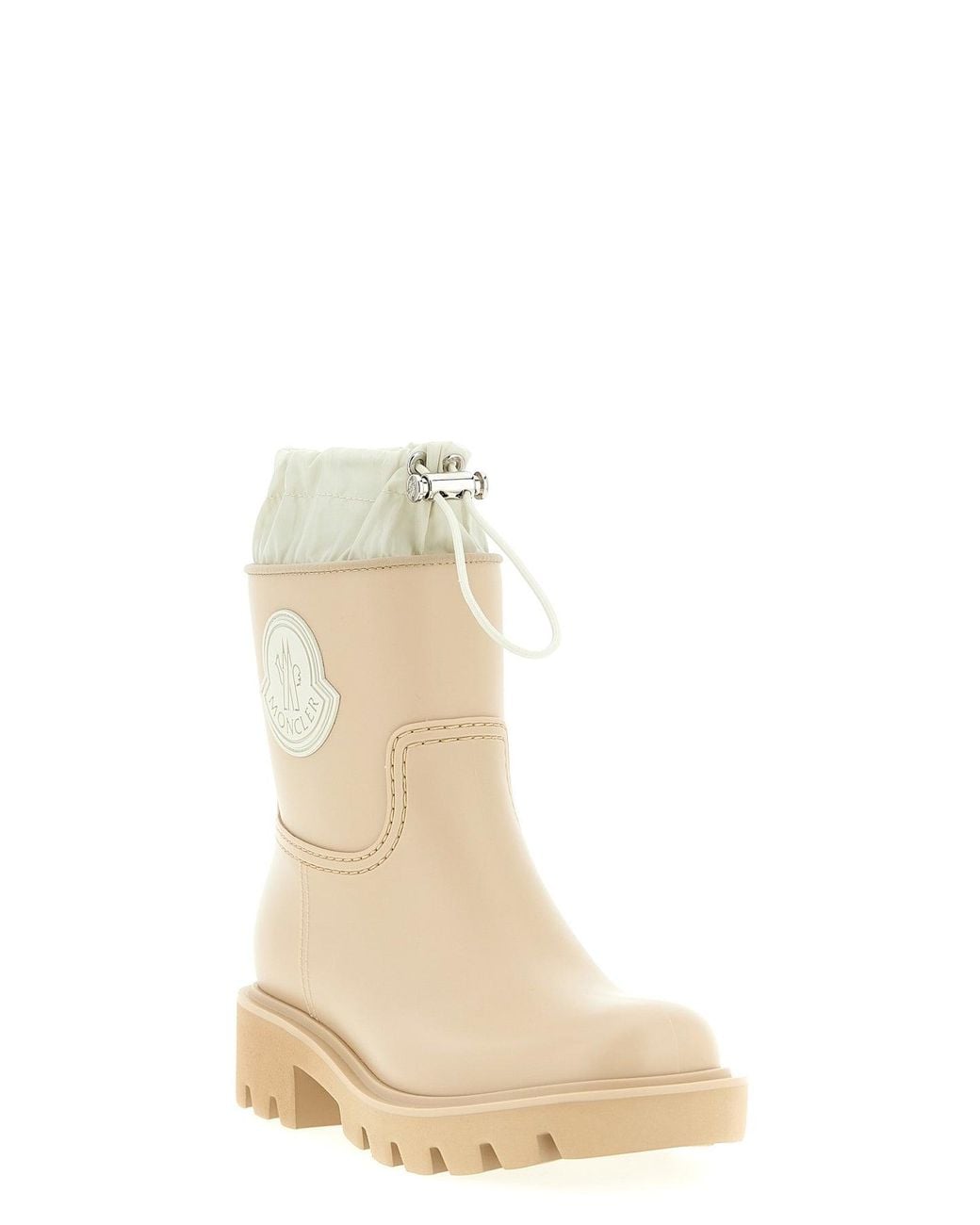 Moncler Natural Rain Boots With Drawstring Detail