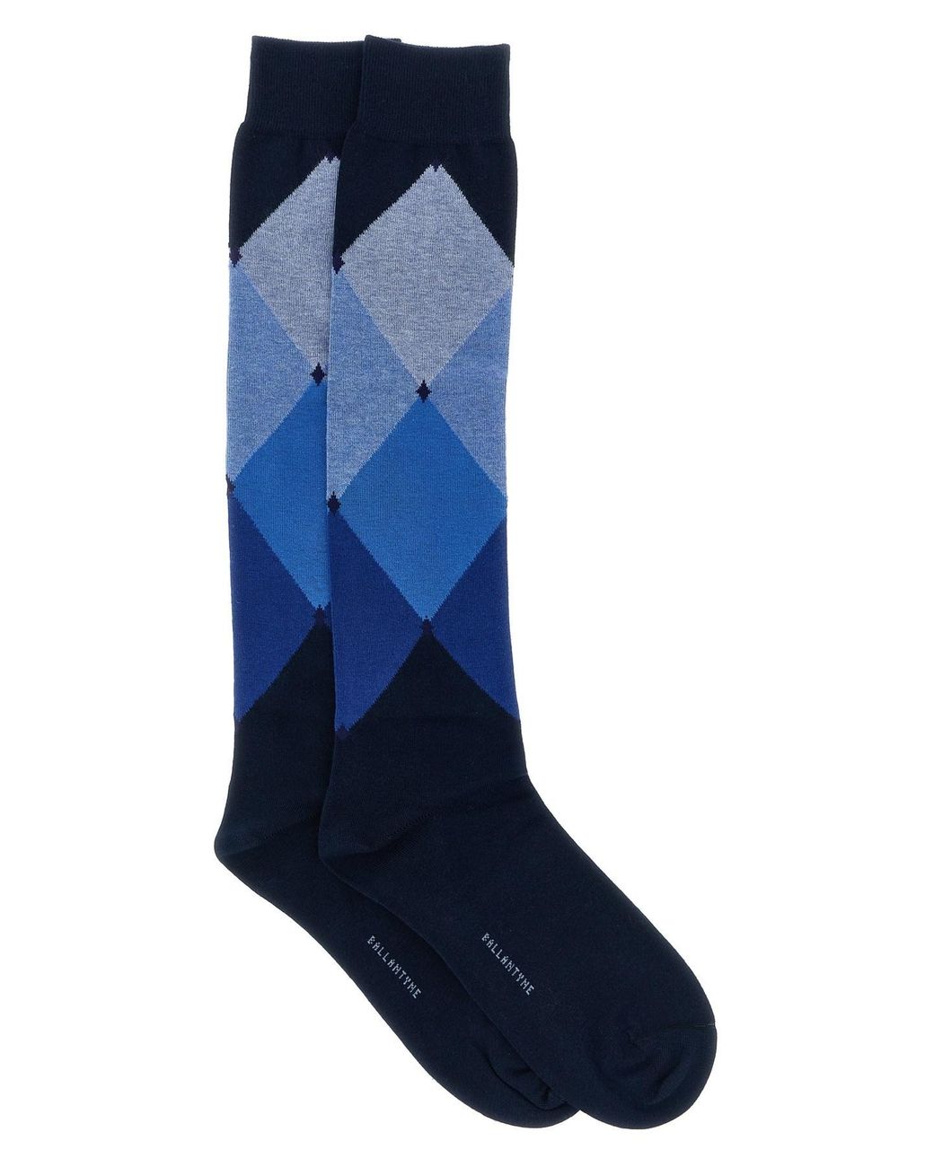 Ballantyne Blue Diamond-shaped Socks for men