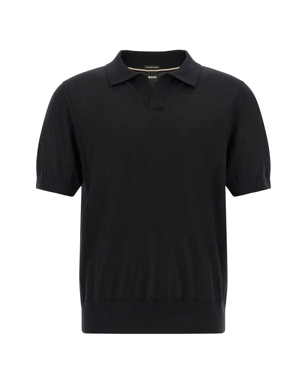 Boss Black Boss Knitted Polo Shirt With Johnny Collar for men