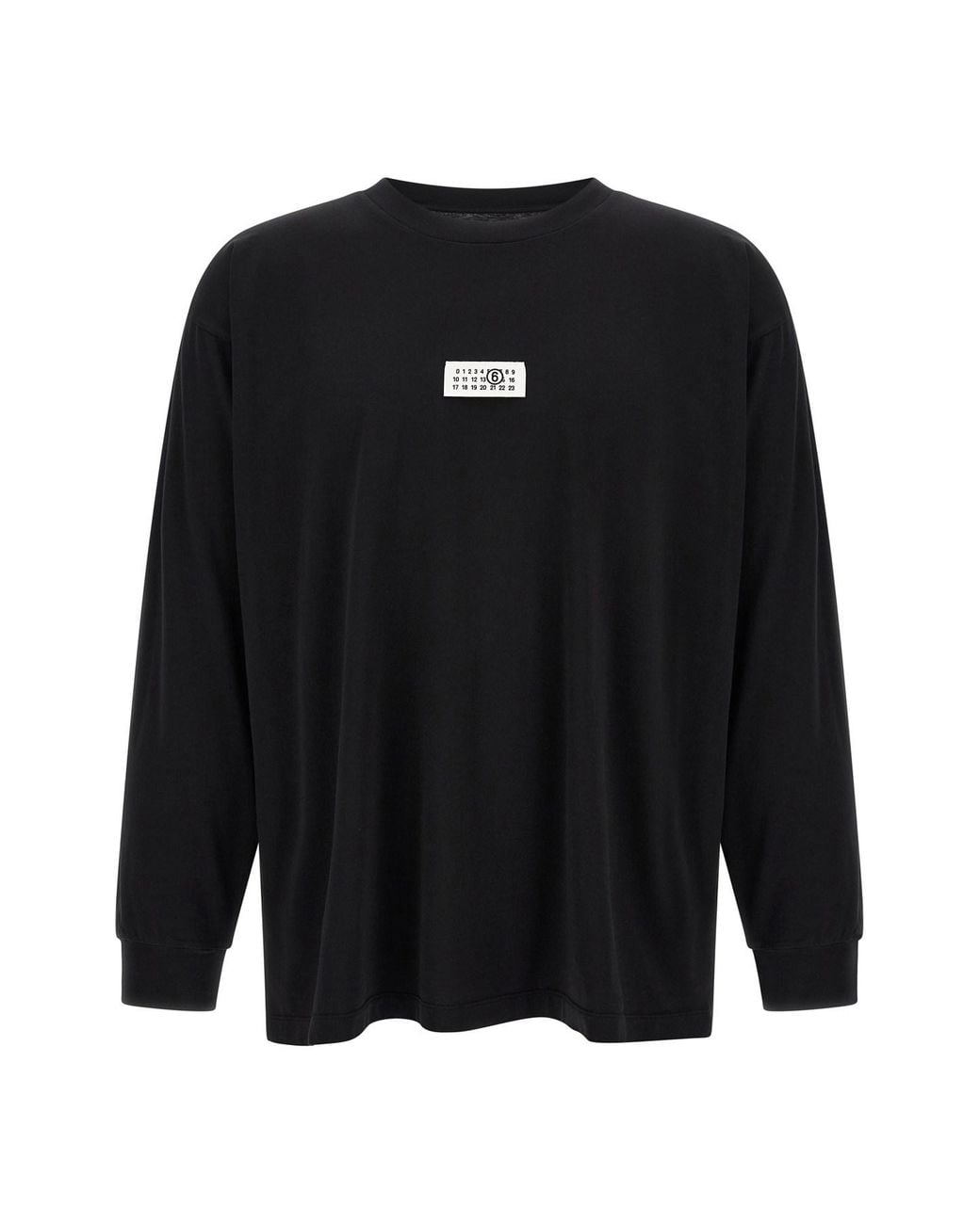 MM6 by Maison Margiela Black 'Numeric Signature Mm6' T-Shirt for men