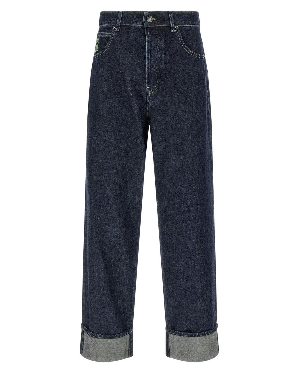 Marni Blue Jeans With Embroidered Logo for men