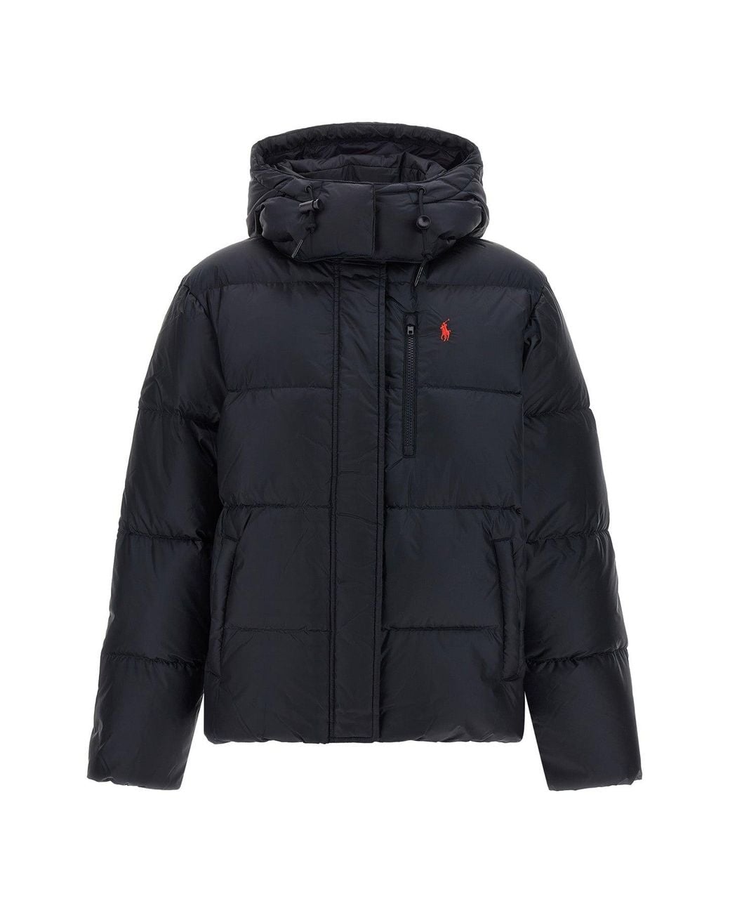 Polo Ralph Lauren Blue Puffer Jacket With Embroidered Logo Detail