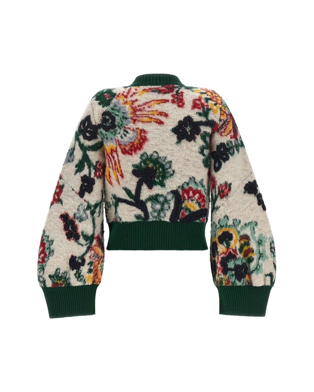 Sacai Green Floral Jacquard Blouson