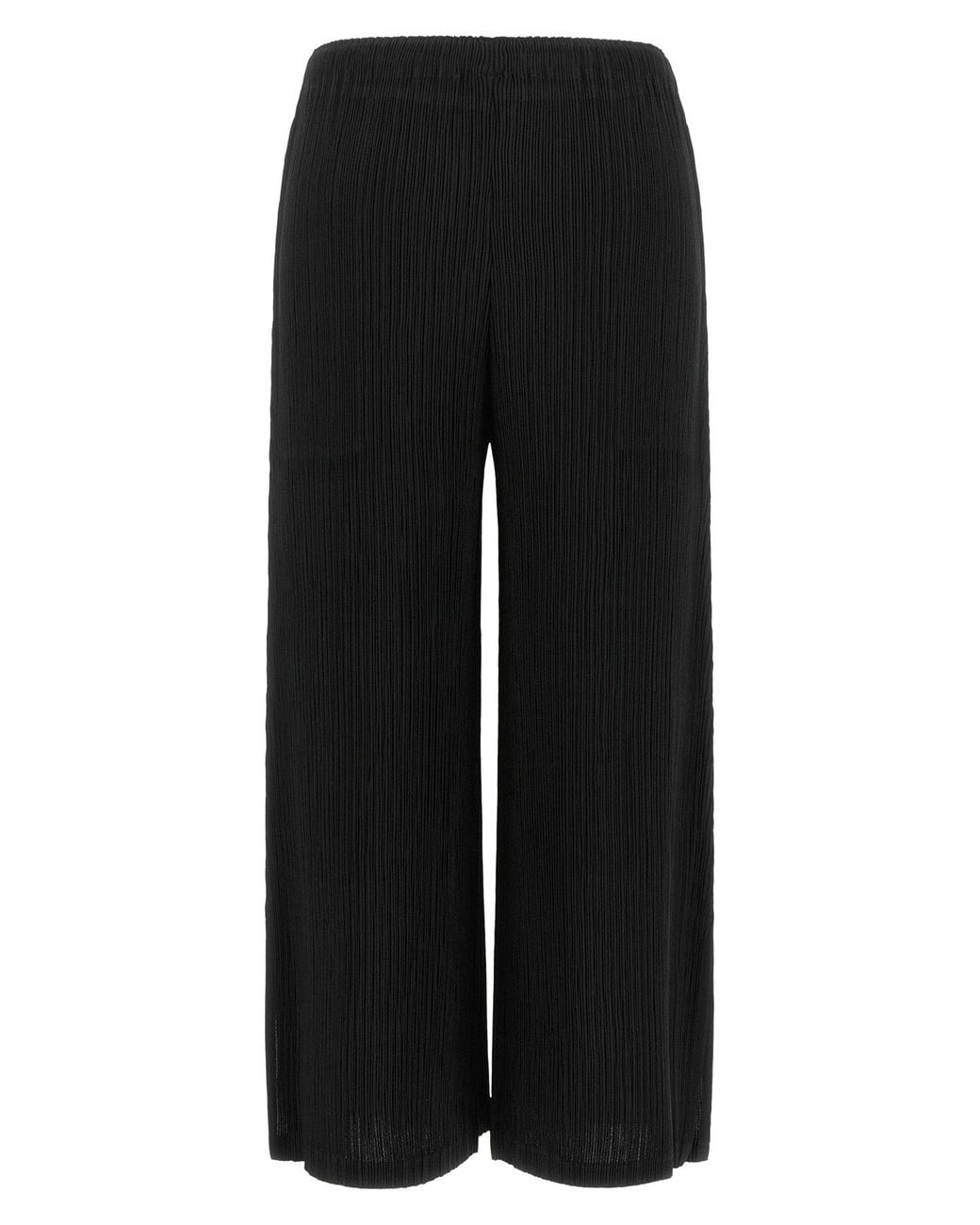 Issey Miyake Black Hatching Bottoms Trousers