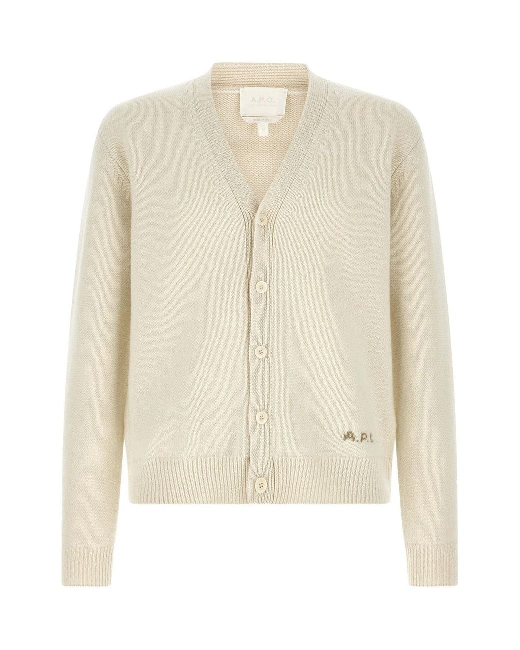 A.P.C. White A. P.C. 'Kevin' Cardigan for men