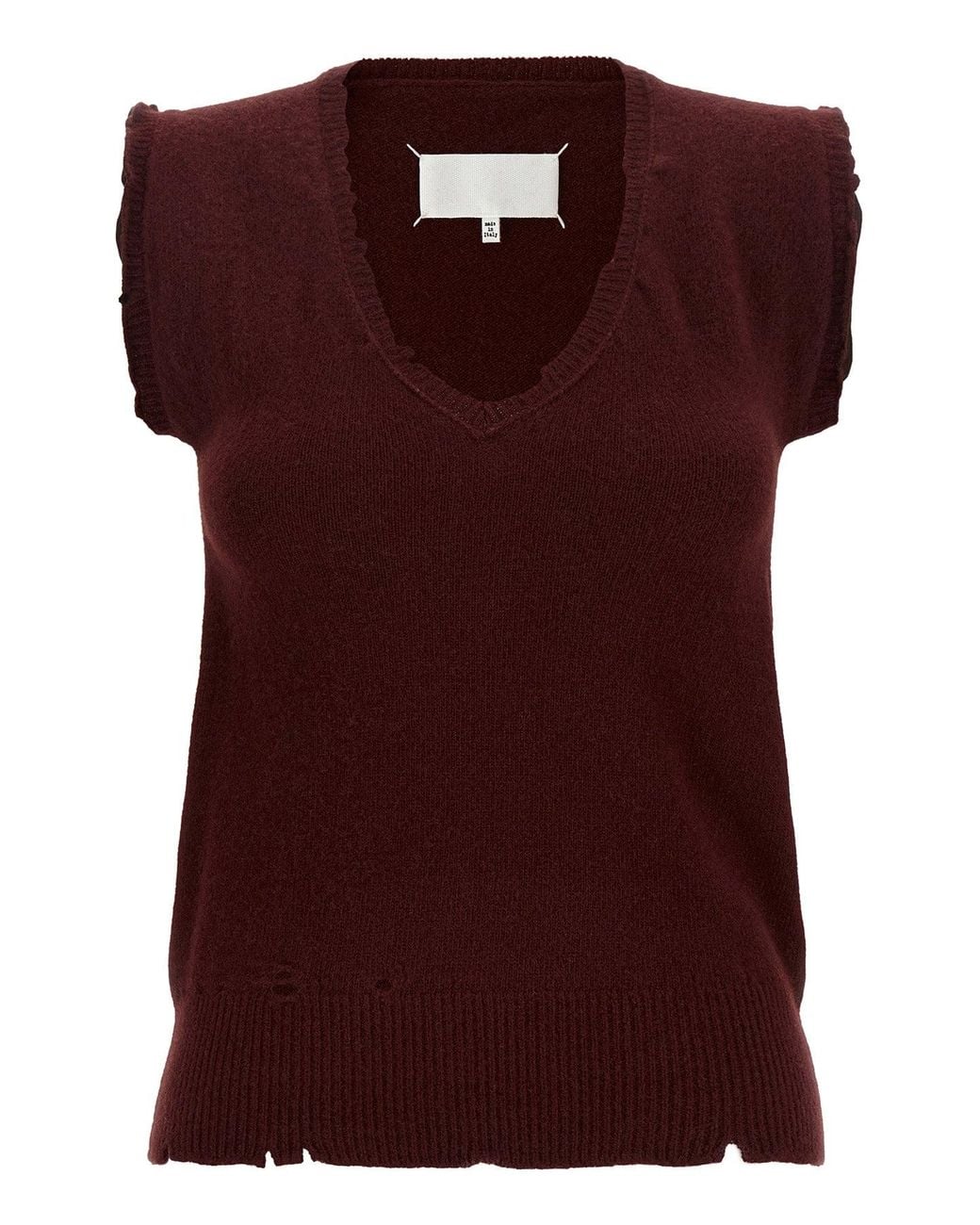 Maison Margiela Red Deconstructed Knit Vest