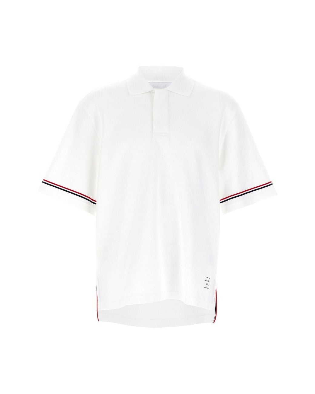 Thom Browne White Polo Shirt With Concealed Placket for men