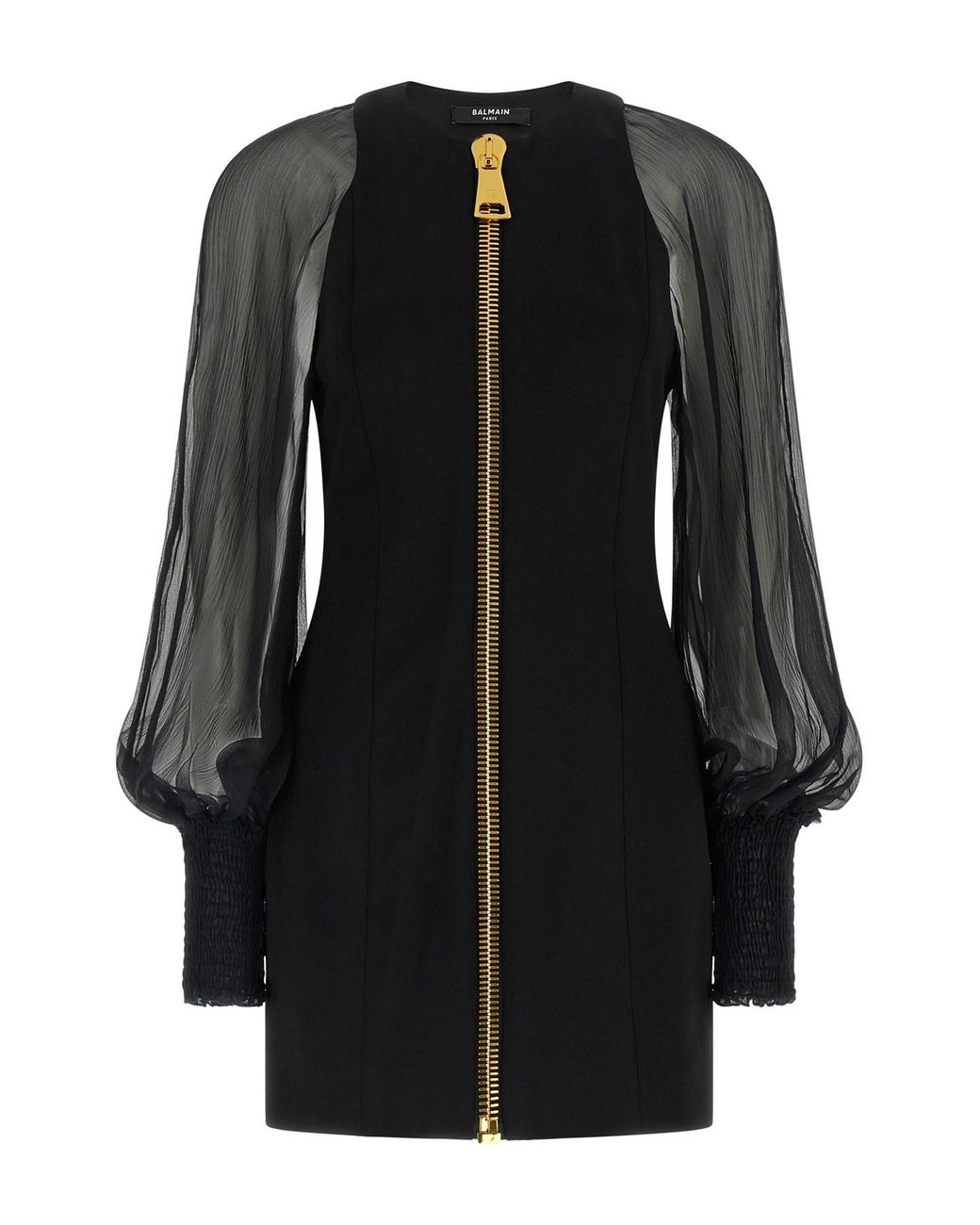 Balmain Black Xl Zip Dress