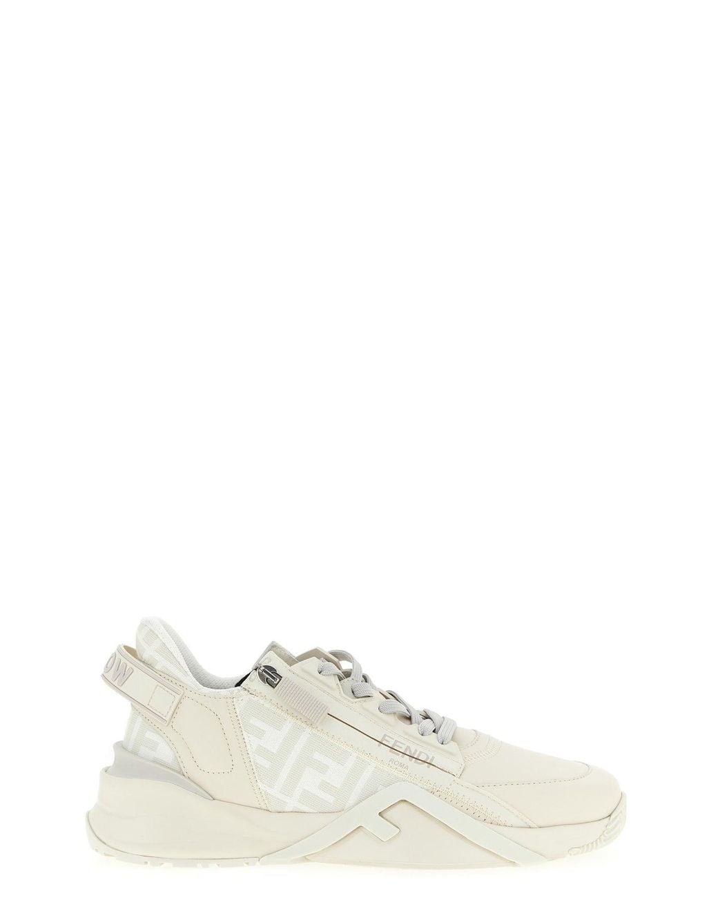 Fendi White Flow Sneakers With Sculptural Sole for men