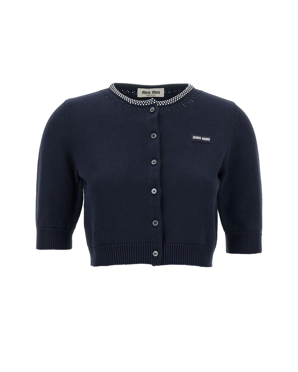 Miu Miu Blue Cropped Cardigan
