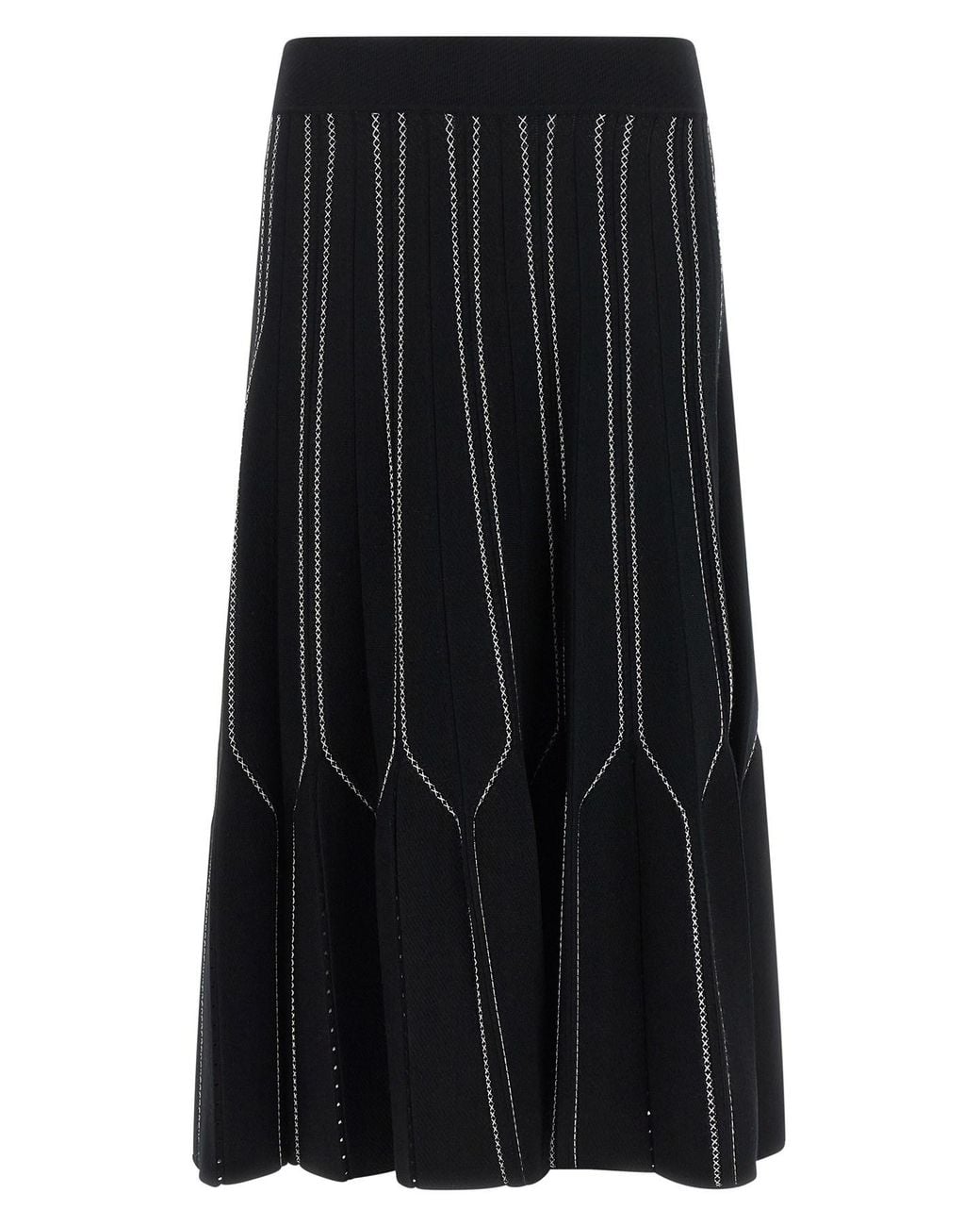 Elisabetta Franchi Black Origami Knit Skirt