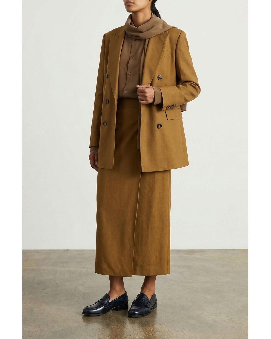 Alberto Biani Brown Double-Breasted Blazer