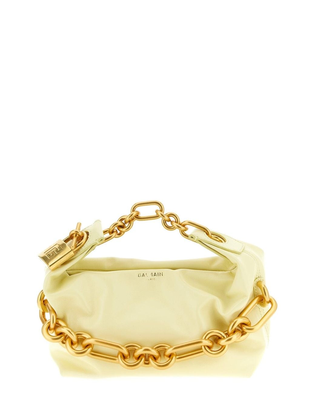 Balmain Metallic Mini Bag With Chunky Chain