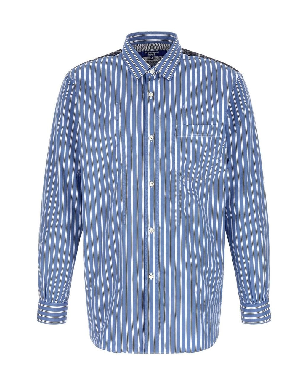 Junya Watanabe Blue Patchwork Cotton Shirt for men