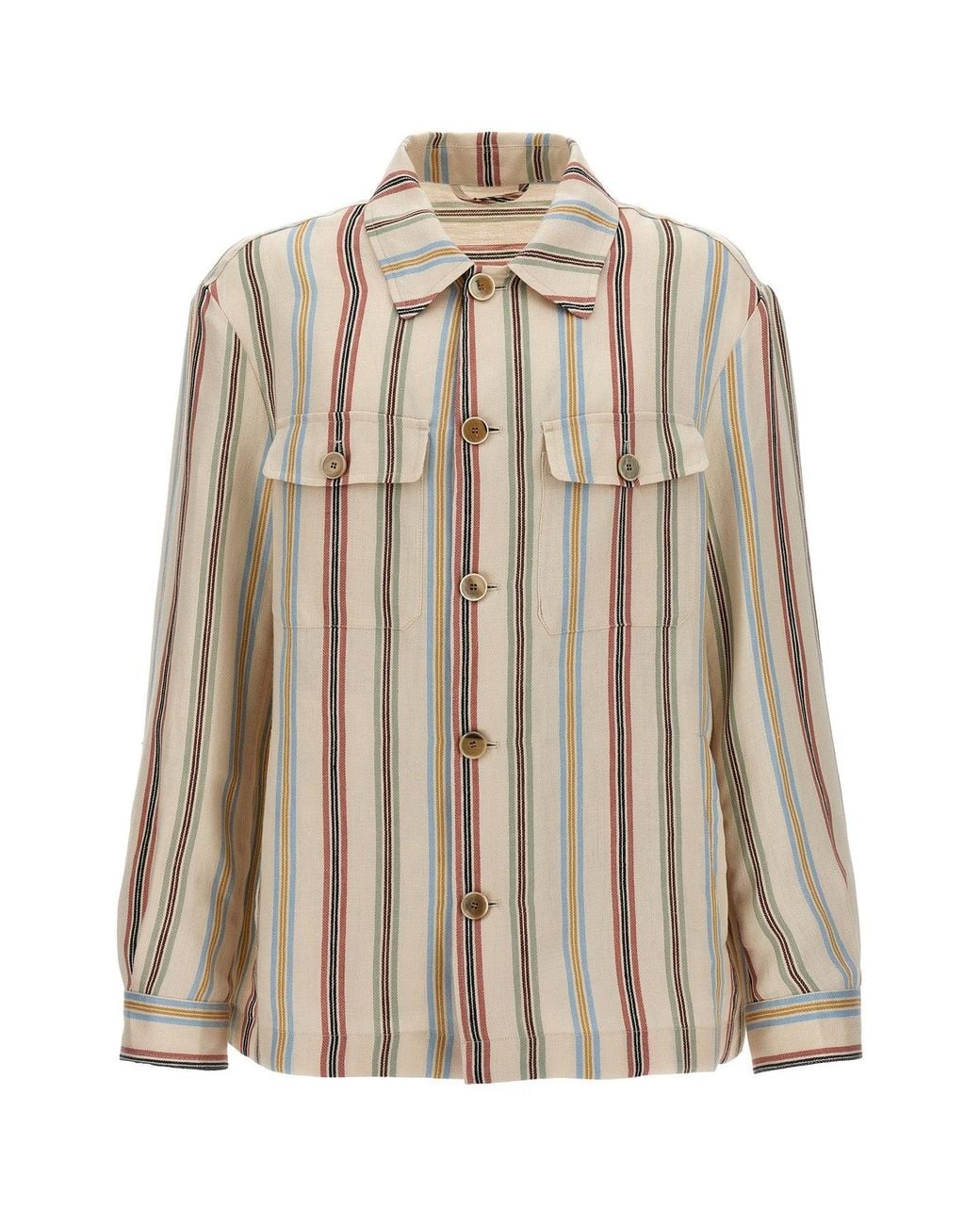 Etro Brown Shirt 'Striped Overshirt' for men