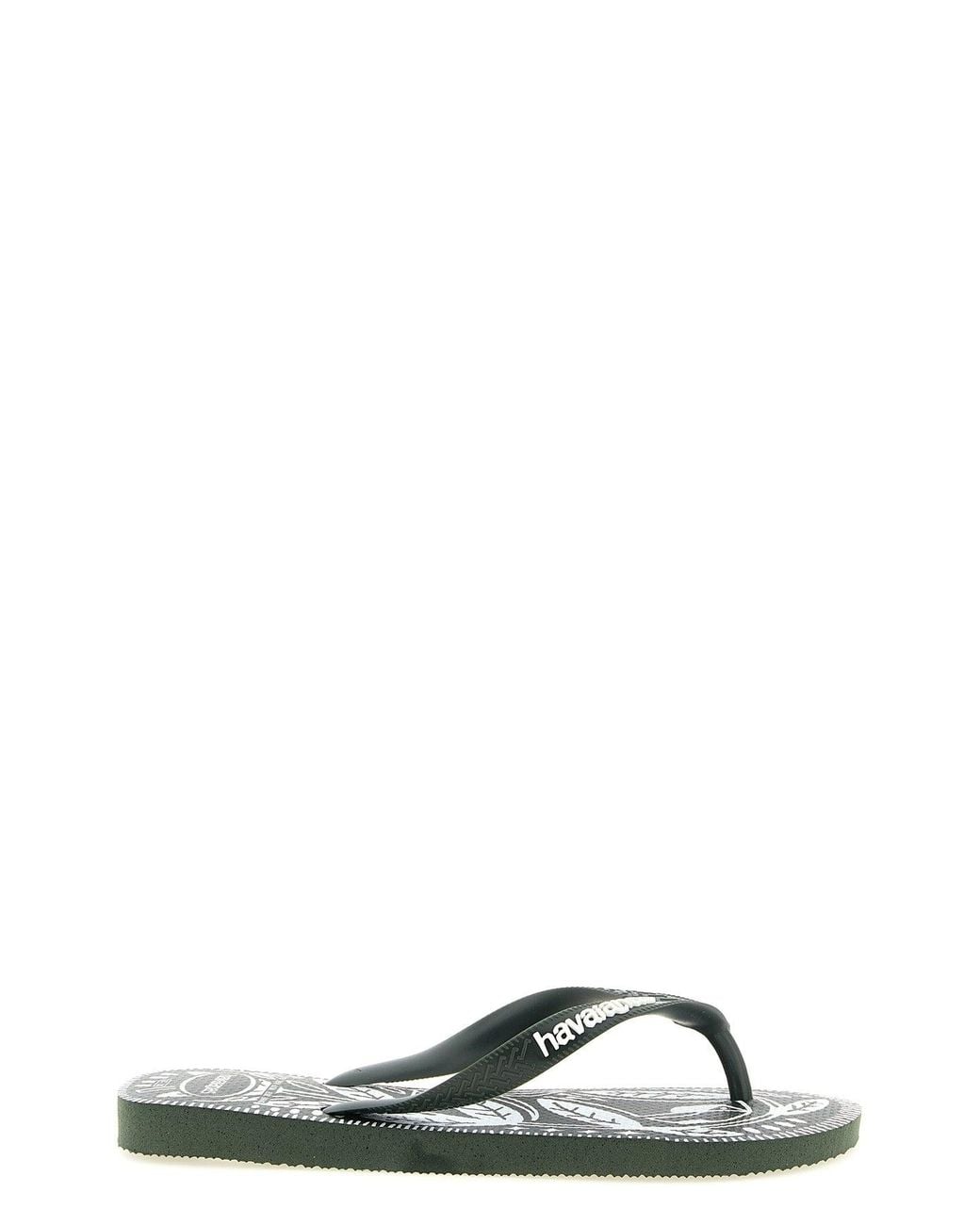 Havaianas Black Flip-Flops With Botanical Print