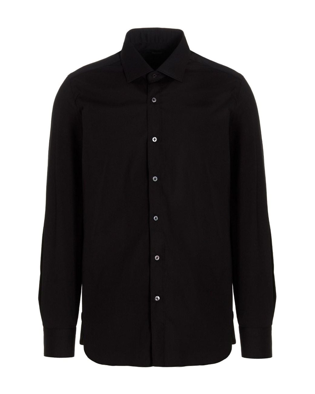 Barba Napoli Black Poplin Shirt for men