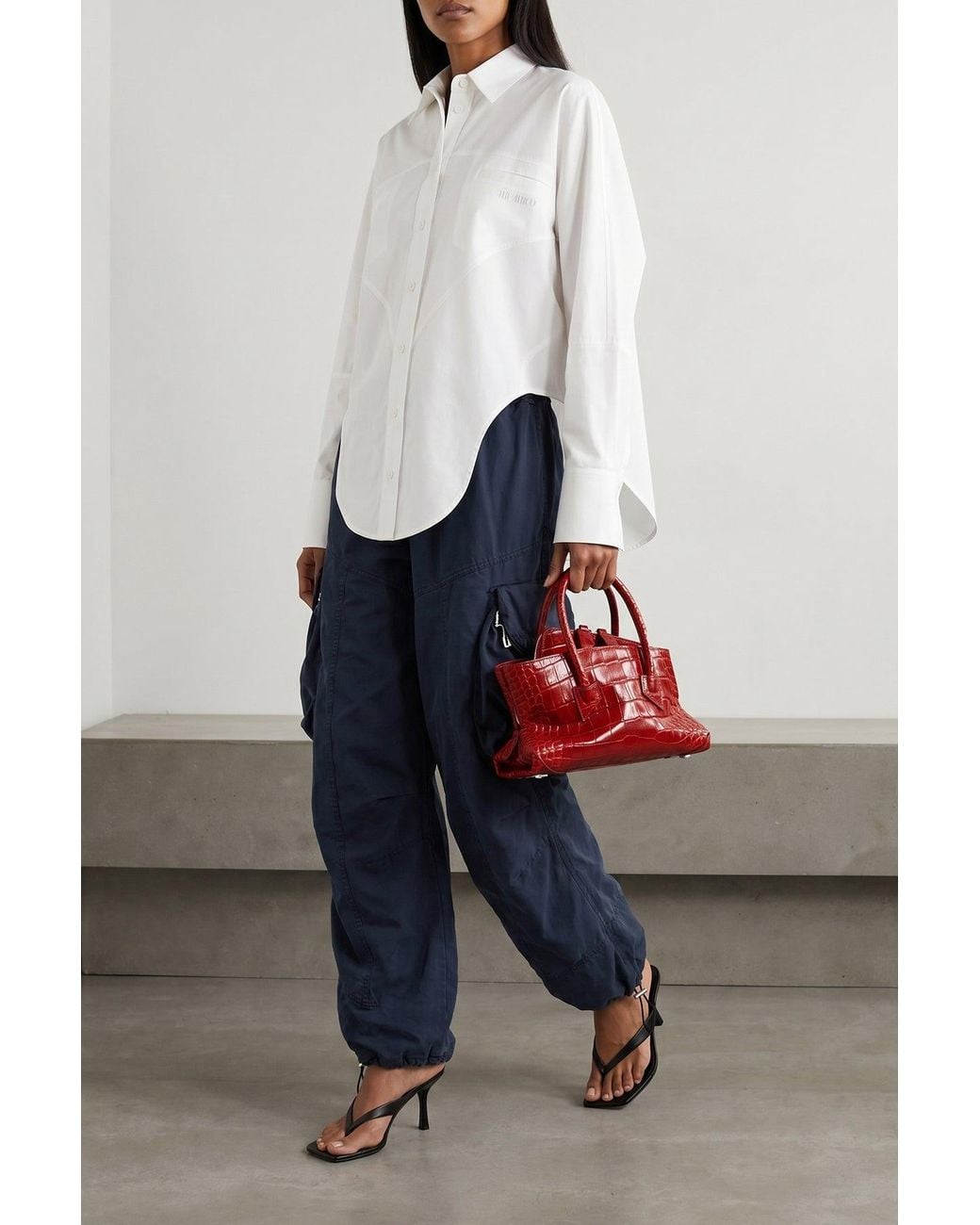 The Attico White Shaped Hem Shirt