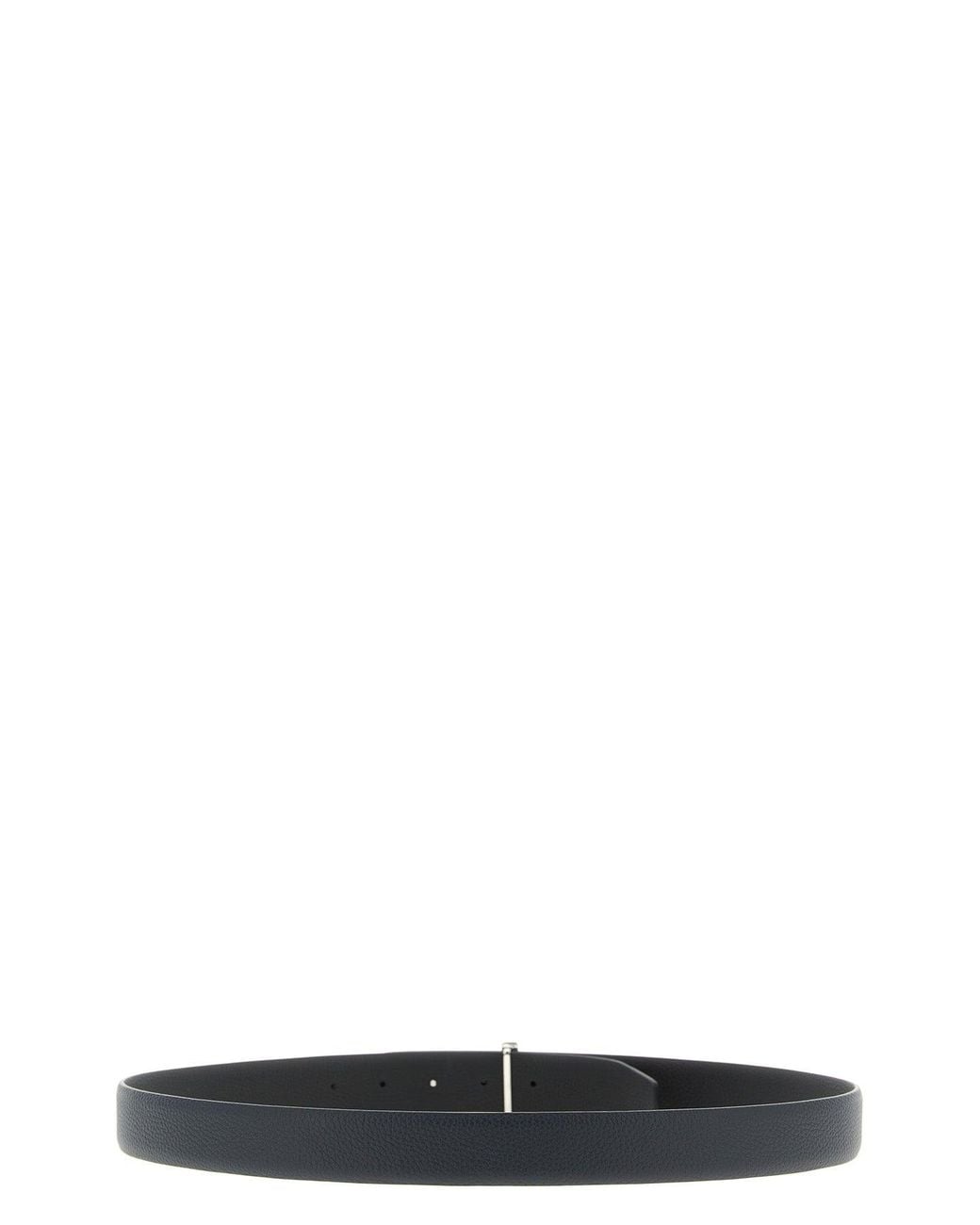 Tom Ford Black Grained Leather T-Buckle Belt for men
