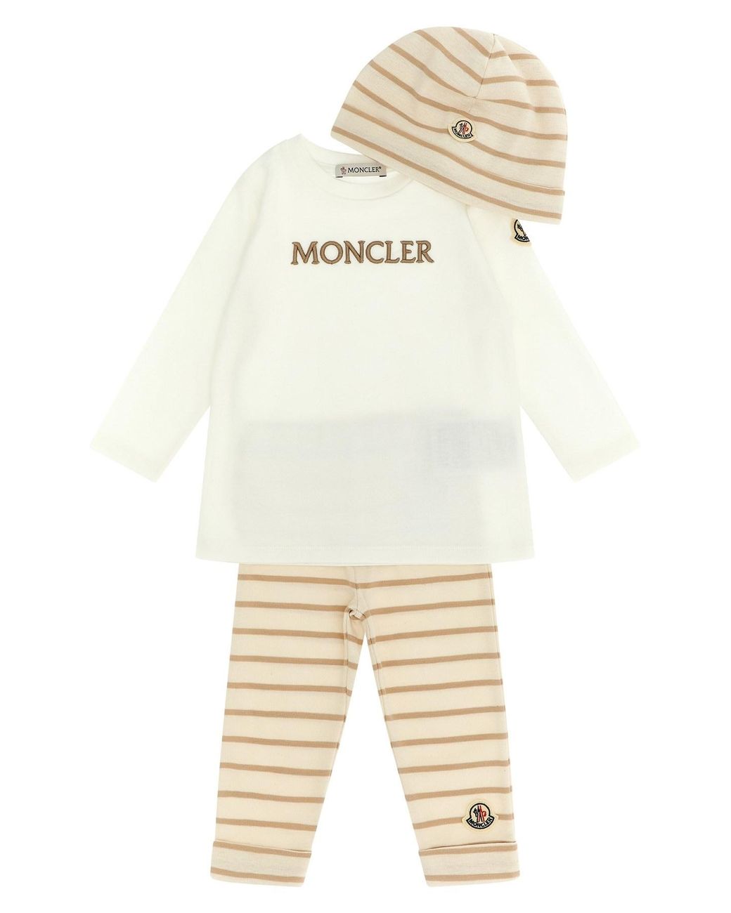 Moncler Natural Baby Set T-shirt + Leggings + Cap