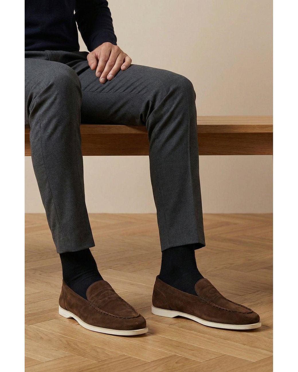 John Lobb Brown Leather Pace Loafer for men
