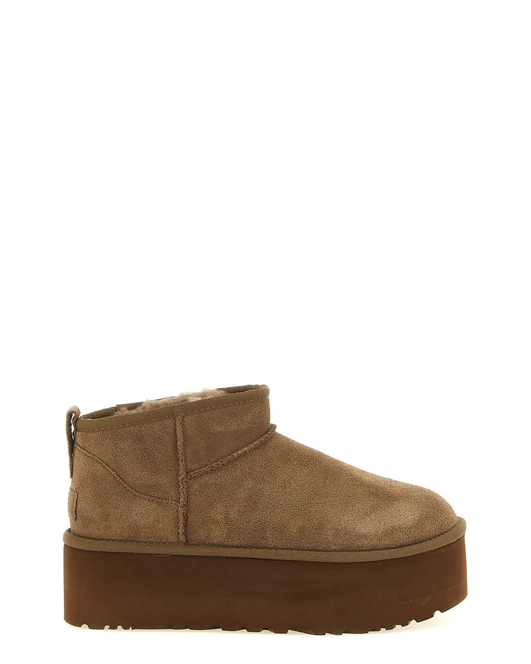 Ugg Brown 'classic Ultra Mini Platform' Ankle Boots