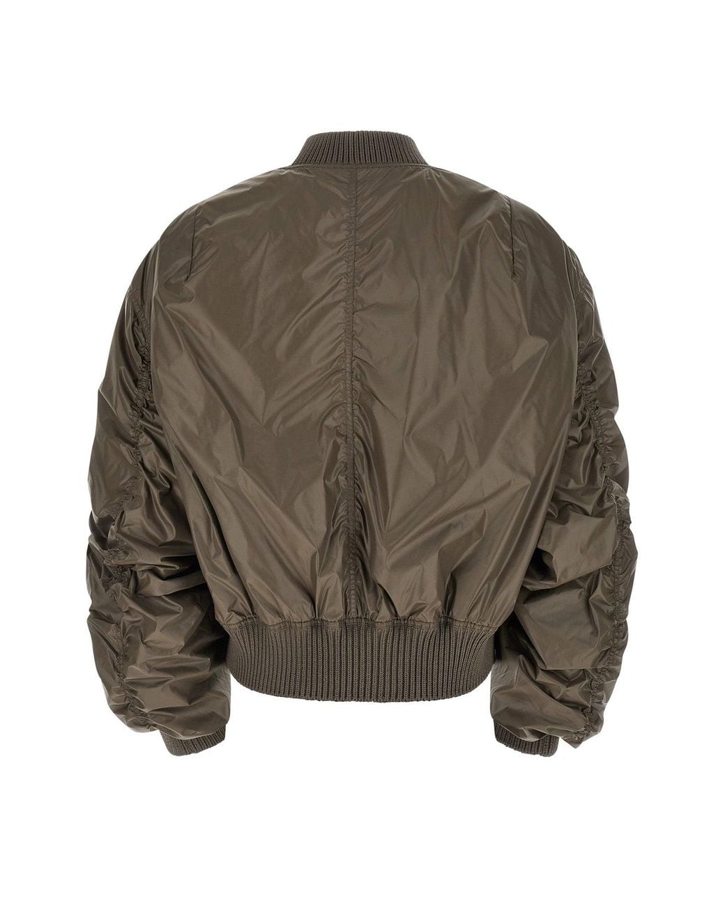 Rick Owens Brown Bomber With Ruched Sleeves for men