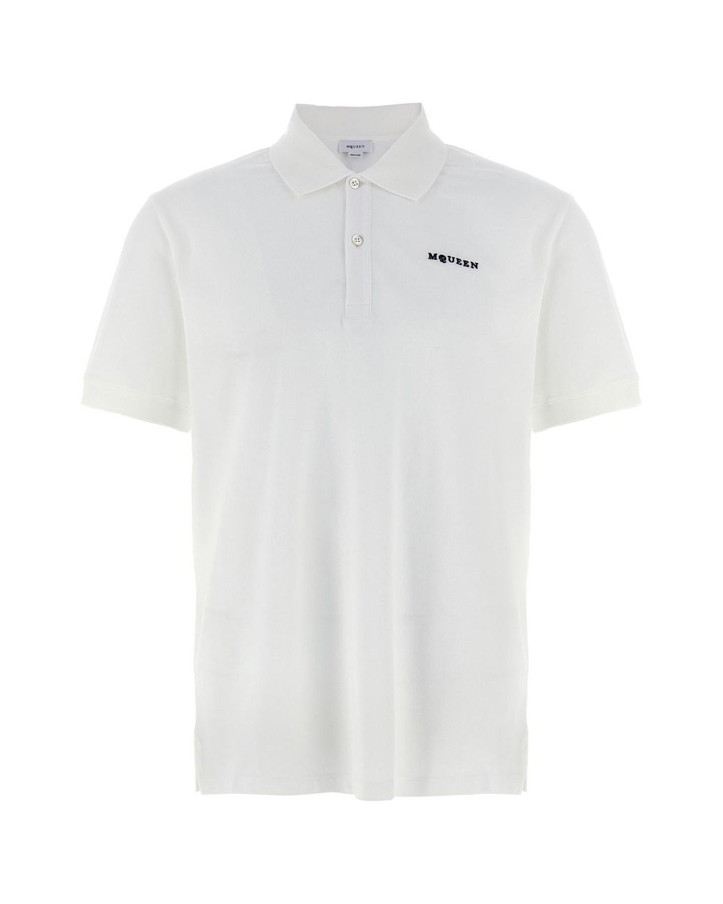 McQueen White Logo Embroidery Polo Shirt for men