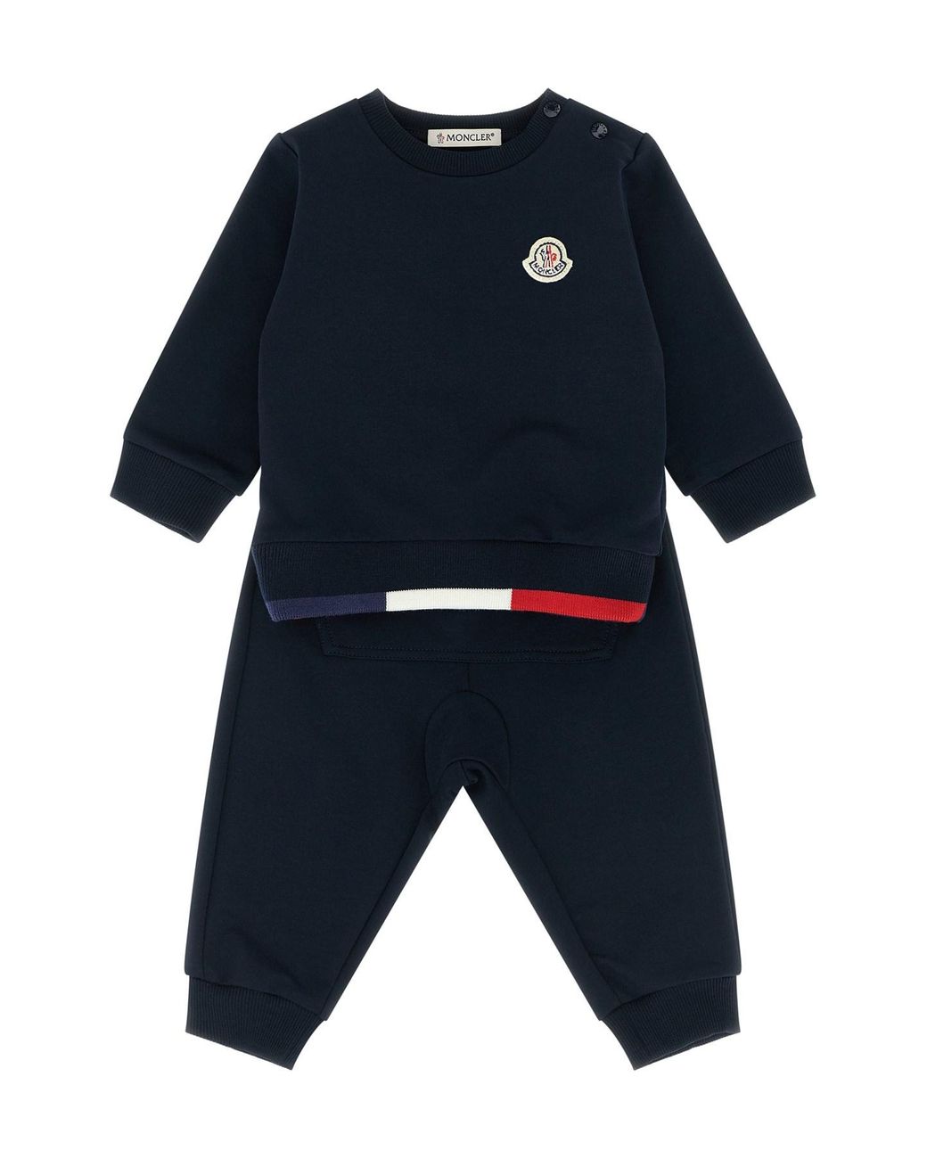 Moncler Blue Tricolor Hem Sweatshirt + Joggers for men