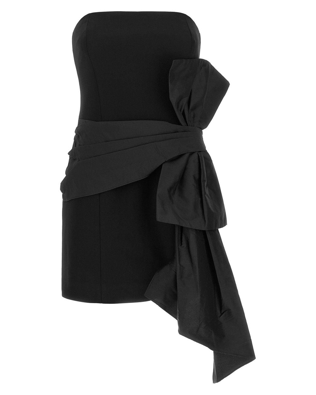 ROTATE BIRGER CHRISTENSEN Black Bustier Bow Dress