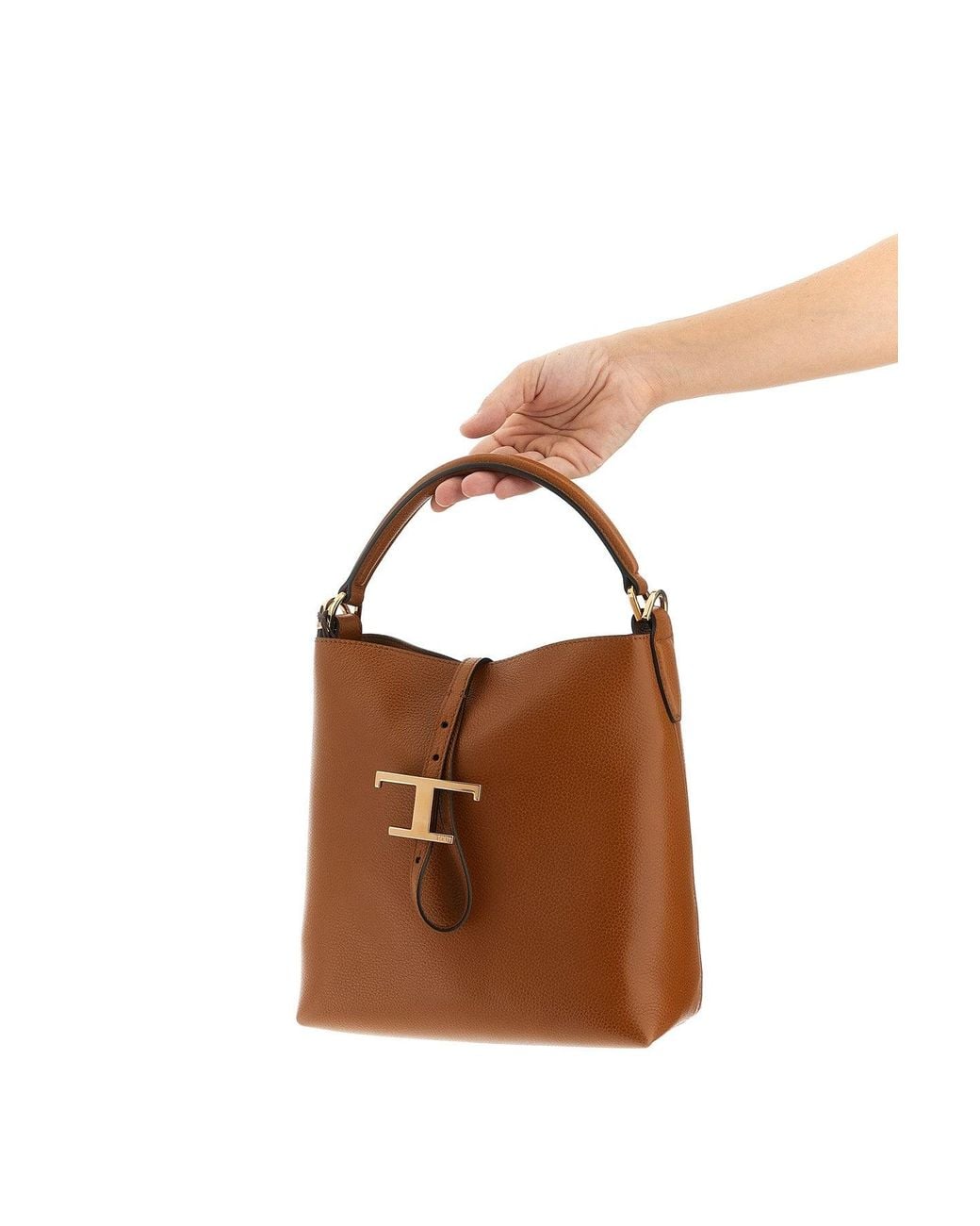 Tod's Brown 'T Timeless' Mini Bucket Bag