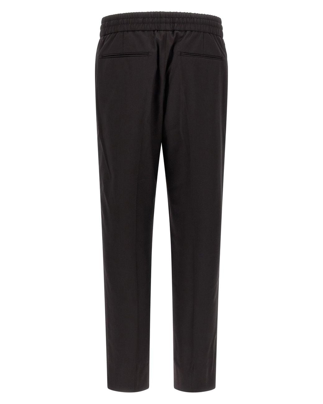 Brioni Black Drawstring Wool Trousers for men