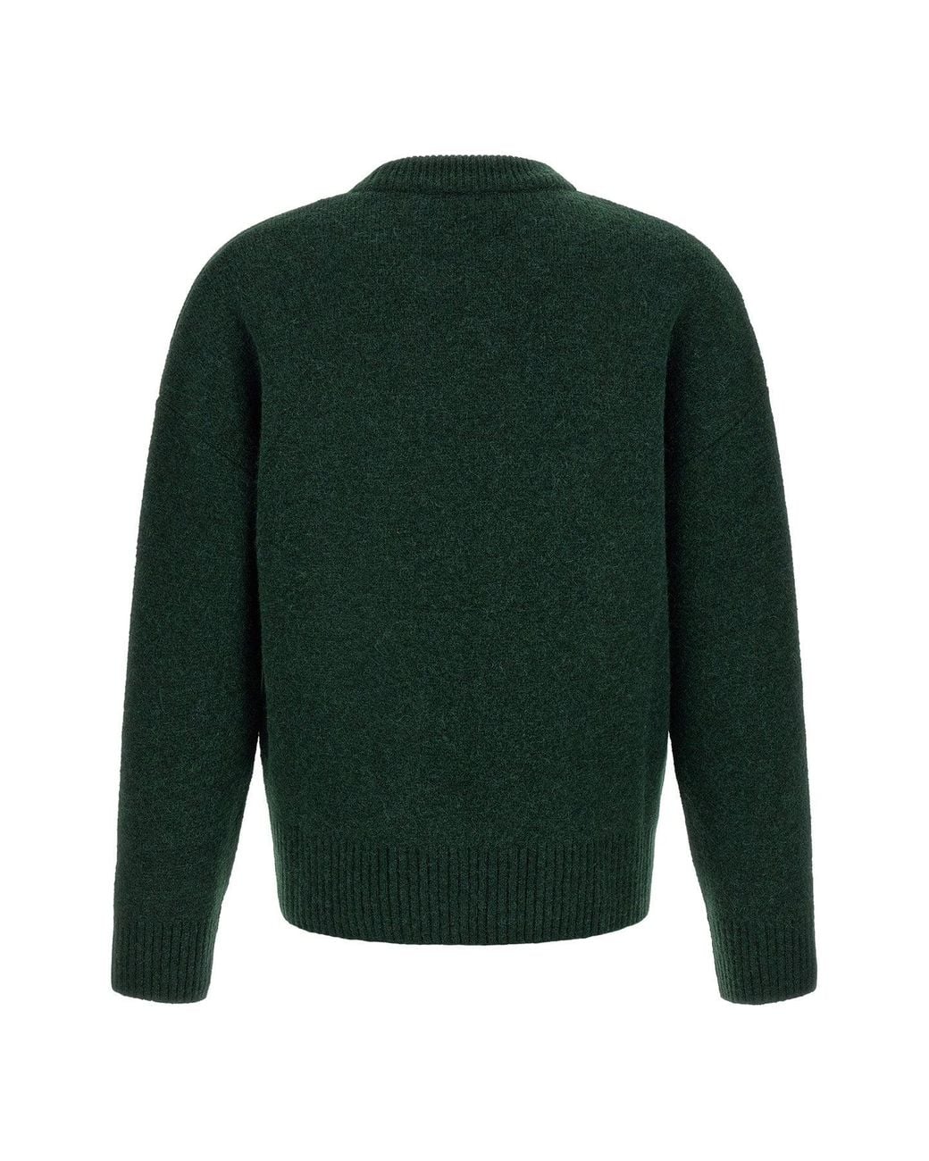 AMI Green Ami De Coeur Intarsia Crewneck Sweater for men