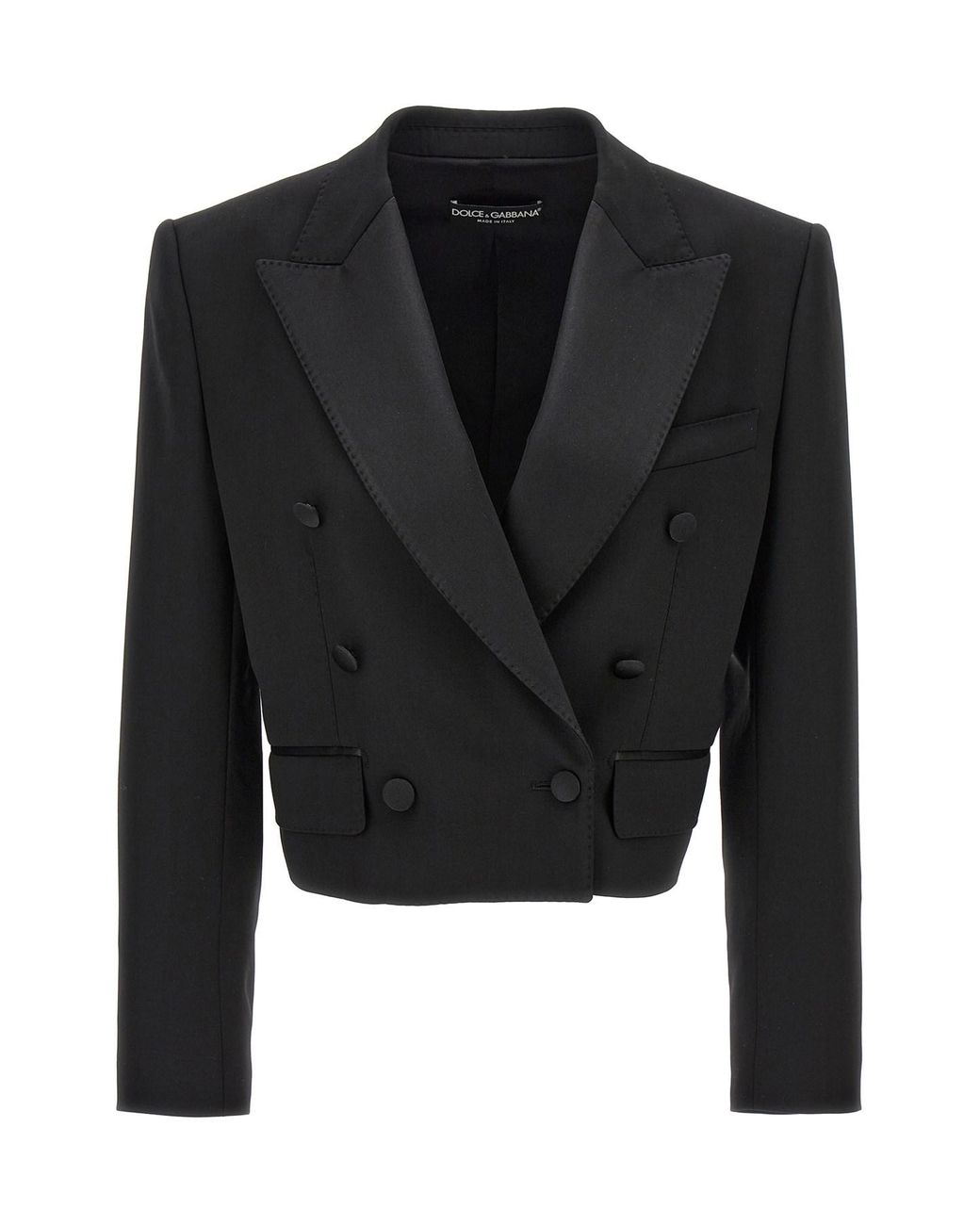 Dolce & Gabbana Black 'Tuxedo' Crop Blazer